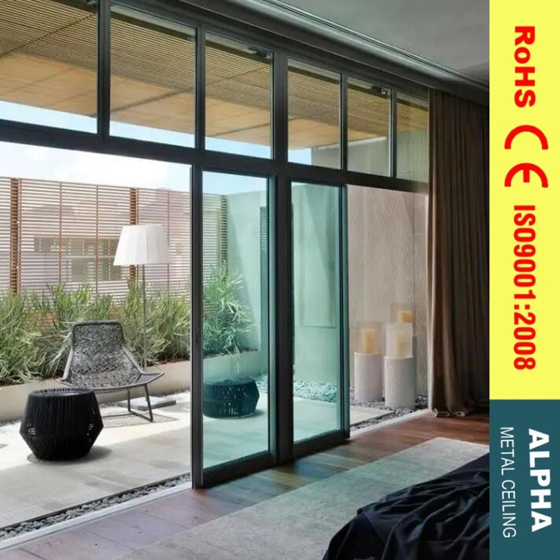 Aluminum Built-in Shutter Tempered Single or Double Glass Sliding Door