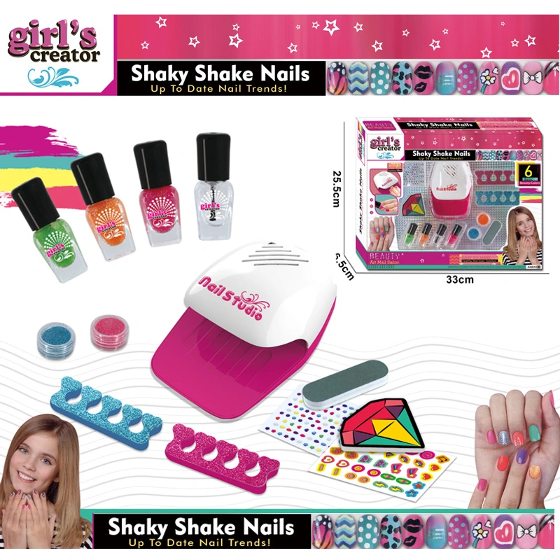 Tombotoys Girl's Creator Shaky Shake DIY Beauty Nail Manicure Kits Wholesale/Supplier Children Girls Toys Kids Nail Toy