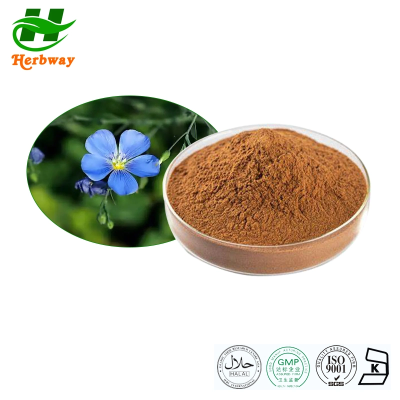 Herbway Flax Seed Extract Linum Usitatissimum L Extract Powder Flax Seed Extract Powder Anti-Cancer Reduce Premenstrual Syndrome