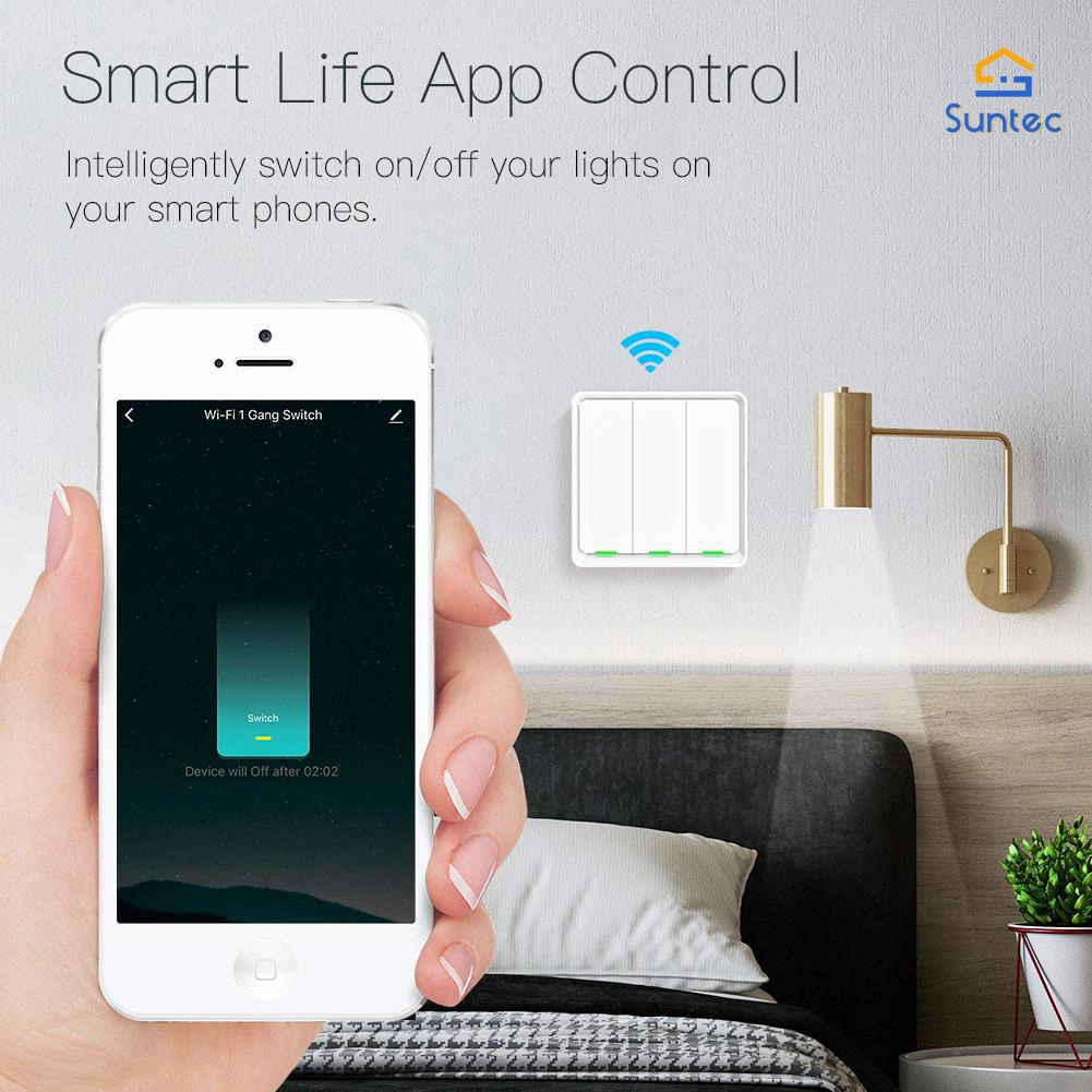 WiFi/Zigbee Tuya Smart Light Switch Sensitive Push Button Switch for Smart Home