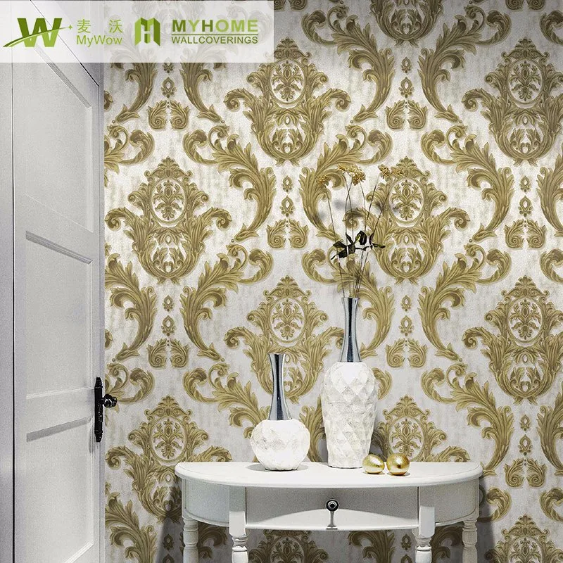 Floral Damask Design Wholesale Wallpaper for Home Decor