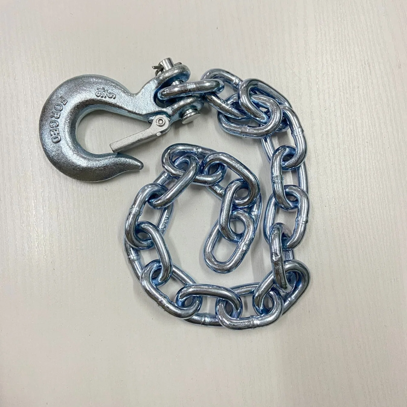 G70 1/4" Trailer Safety Chain with Clevis/Eye Slip Hook with Latch