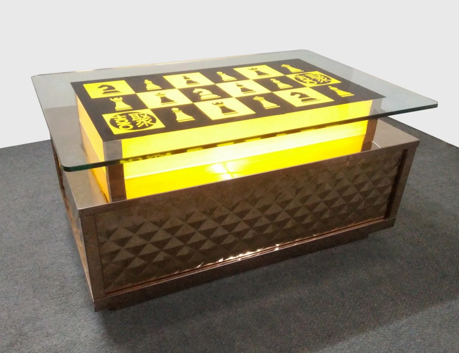 Exclusive Night Club Furniture with High-End Decor KTV Glass Coffee Table