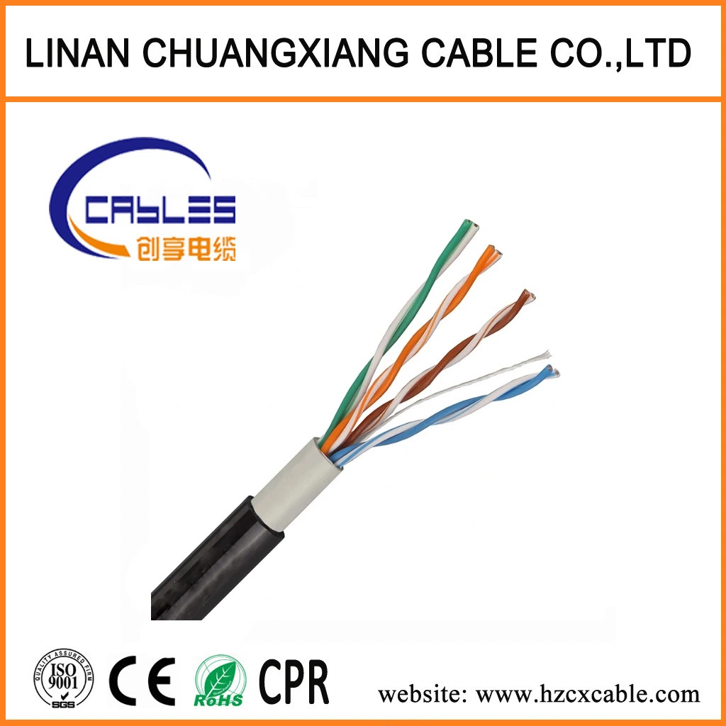 Outdoor LSZH Blue Jacket 155MHz 4pr 24AWG 100% Copper CCA UPT UTP Cat5e Ethernet LAN Cable with CE RoHS