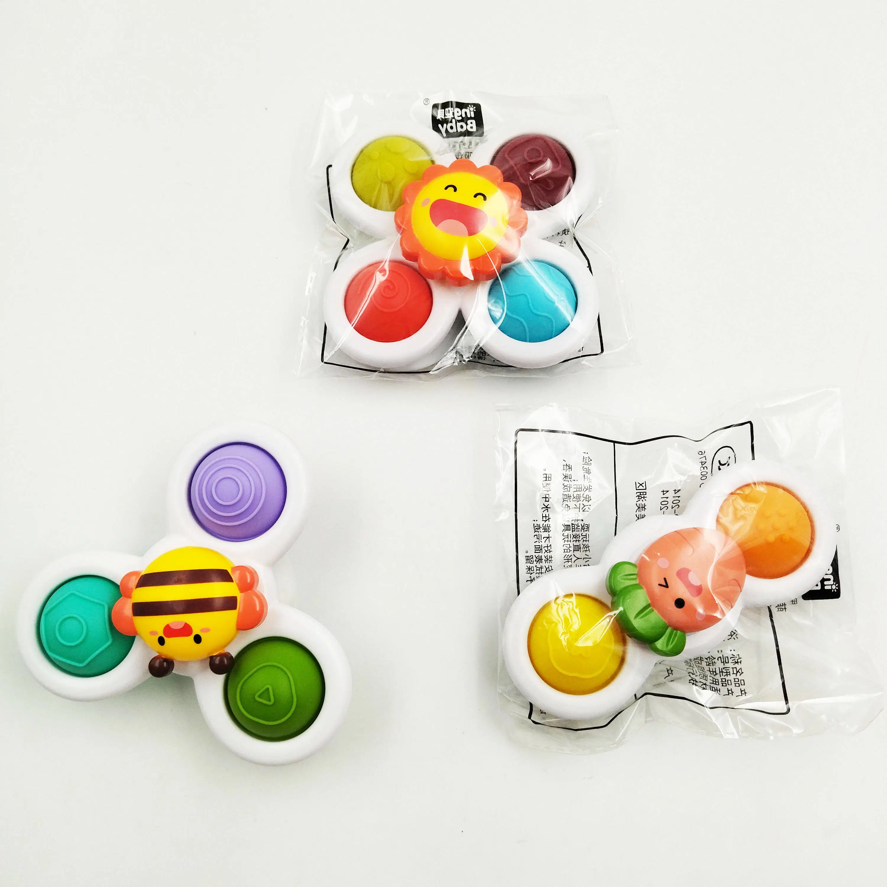 New Arrival Wholesale/Supplier Suction Cup Spinner Toys Sensory Spinning Top Toys Toddlers 1-3 Year Old Bath Top Early Learning Gift