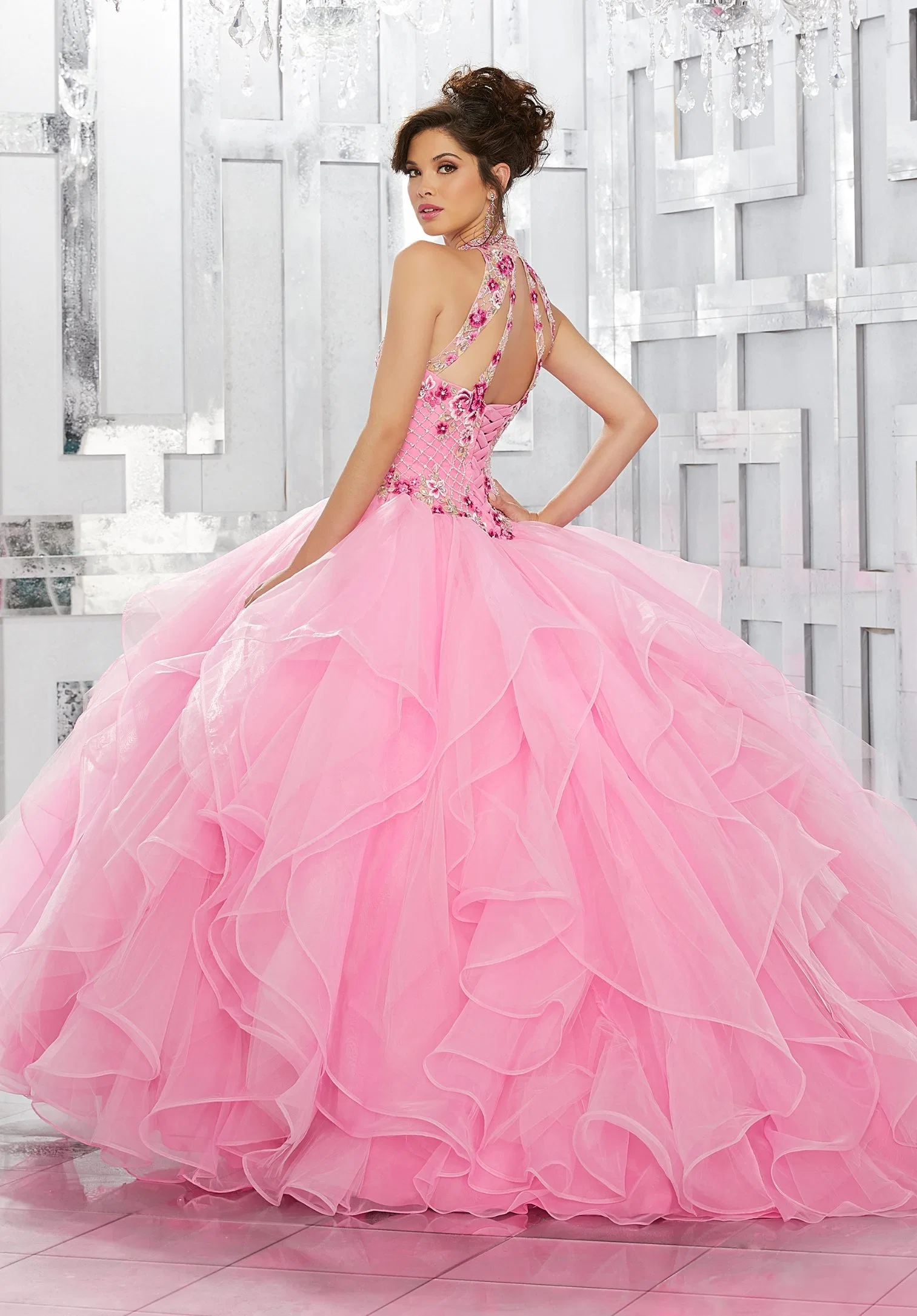 Bleu Rose Corail broderie perlée Quinceanera ball robes robes Z89149