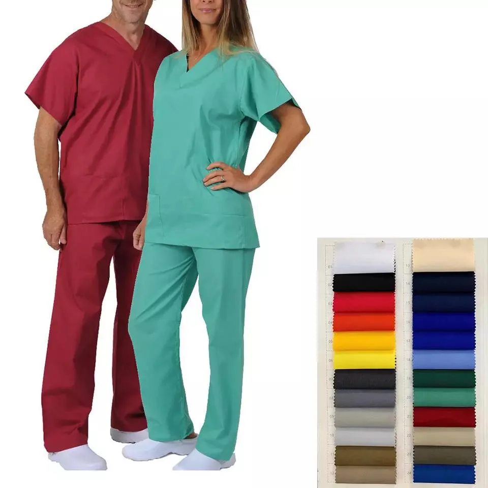 Cotton Medical Fabrics for Surgical Gown Uniforms Dark Green Custom Colorful Dyed Printed Fabric