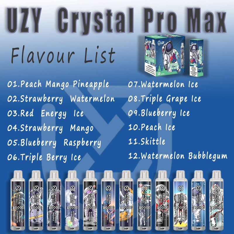 Factory Wholesale/Supplier Disposable E Cigarette Uzy Crystal PRO Max 10000 Puff 10PCS