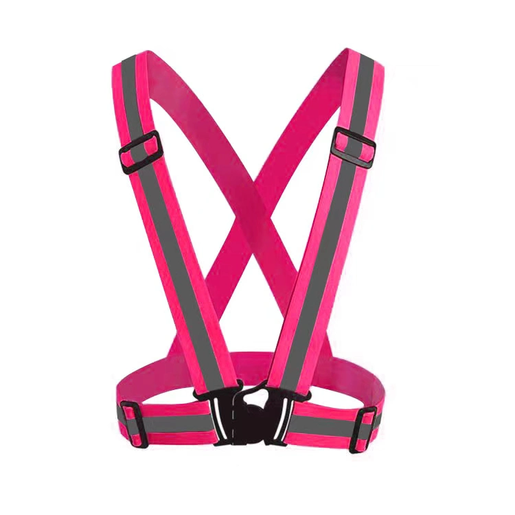 Fluorescent Green Color Reflective Elastic Strap Safety Vest Belt for Outside Running Safety