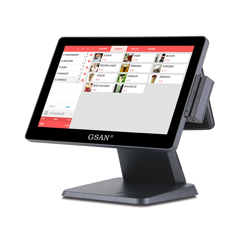 Pantallas táctiles 15,6 Touch POS Terminal Waterproof Cash Register Restaurant Sistema POS de facturación de máquina