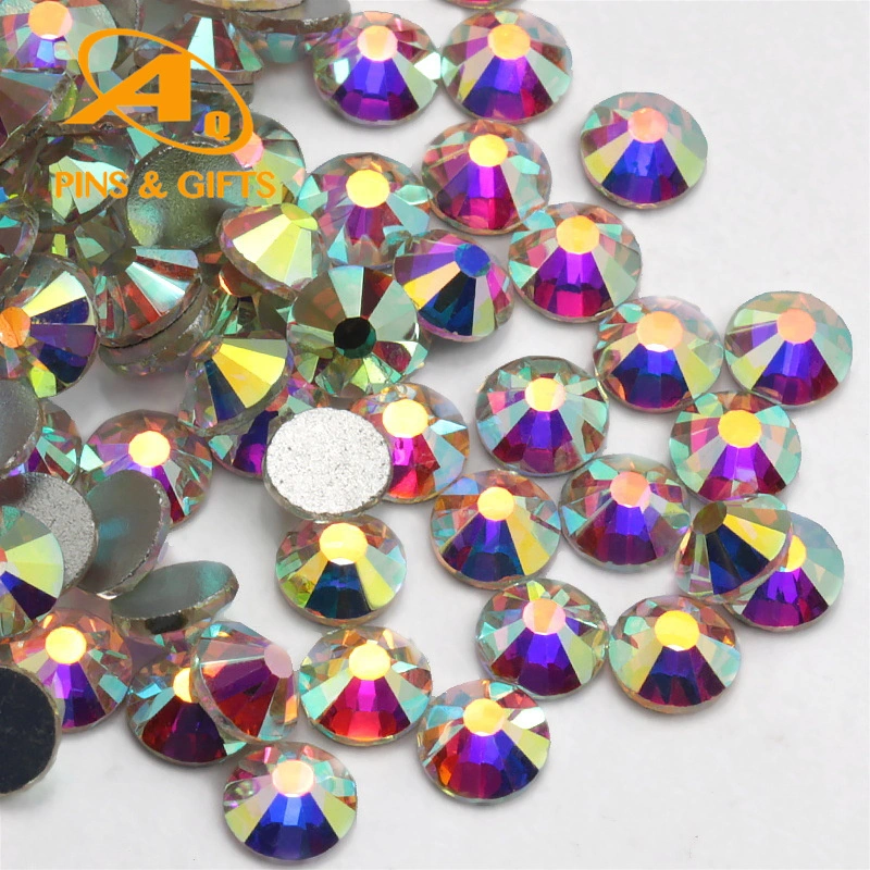 Fábrica de alta calidad 100 colores de diamantes de vidrio planos sin calor en Bul Rhinestone Mayorista/Proveedor de piedra de cristal Accesorios de moda Joyería de acero inoxidable.