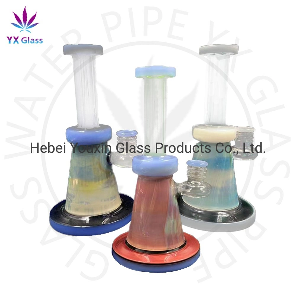 2023 New Design Big Beaker Fumed Silver Fancy Unique Glass Smoke Water Pipe