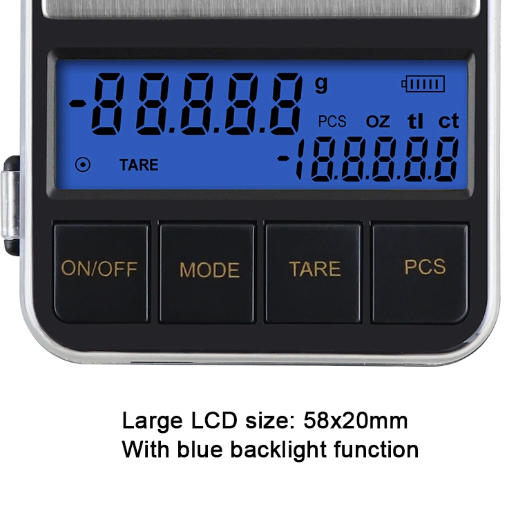 0.01g Double Units Blue Backlight Display Digital Jewelry Scale