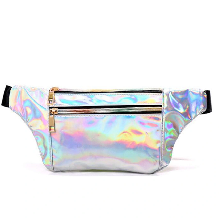 TPU Bum Bag de vinilo Bag cinturón de cintura brillante Hologram de las señoras Bolsa Fanny Pack