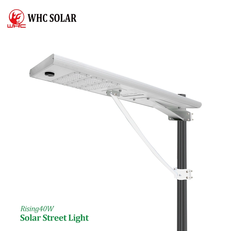 Whc 40W 80W 120W 150W Waterproof LED Outdoor OEM ODM All in One Integrated Solar Power Garden Road Street Light with Lithium Battery