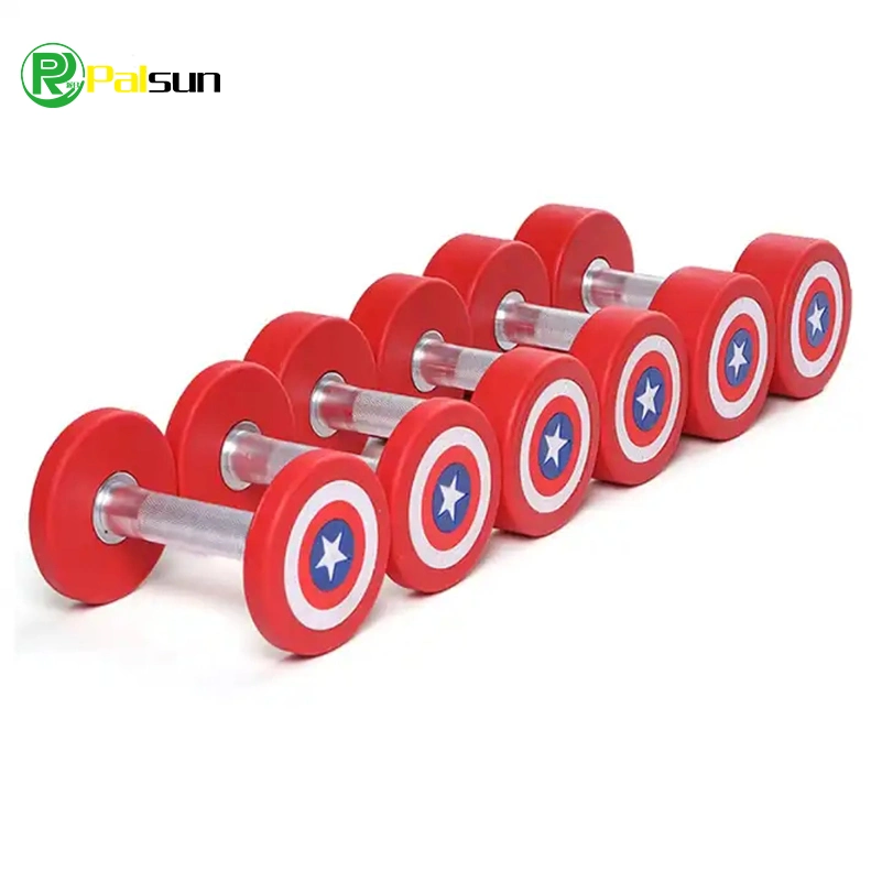 Wholesale Weightlifting Rubber Dumbbel Anti Slip TPU Coated PU Dumbbell Set