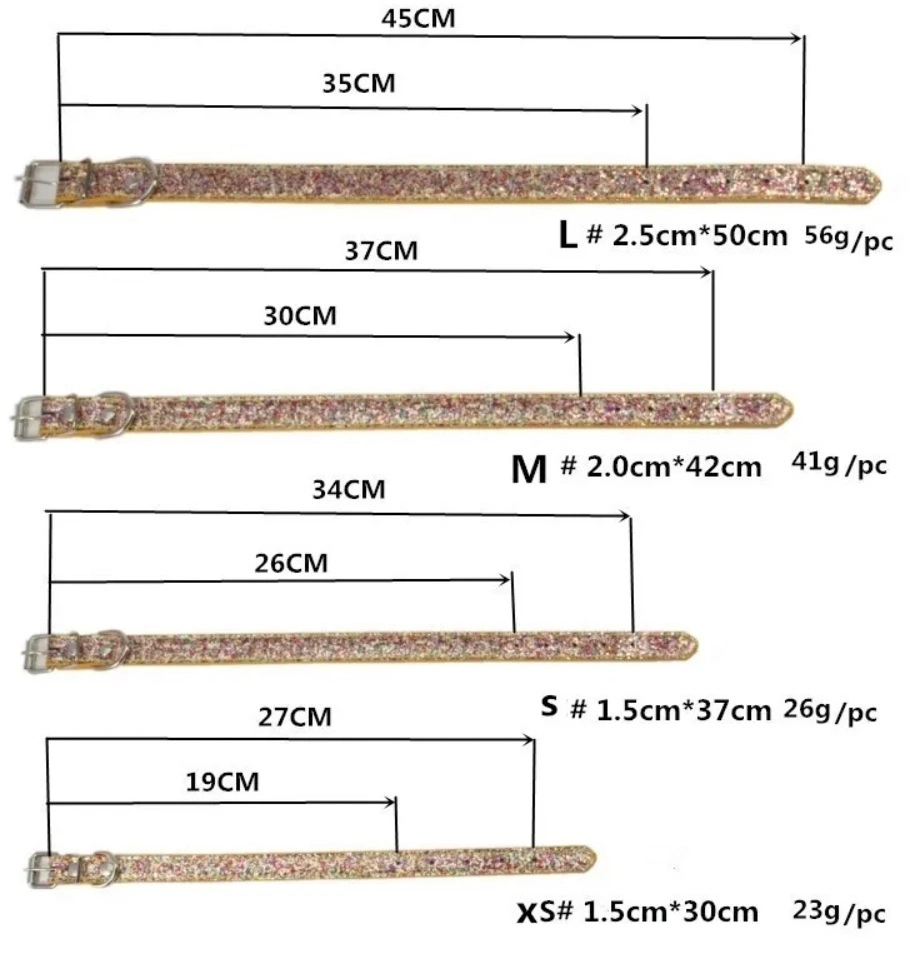 Mayorista Colorful brillante lentejuelas PU cuero Perros cuello brillante Para el Pet Choker de gato de cachorro