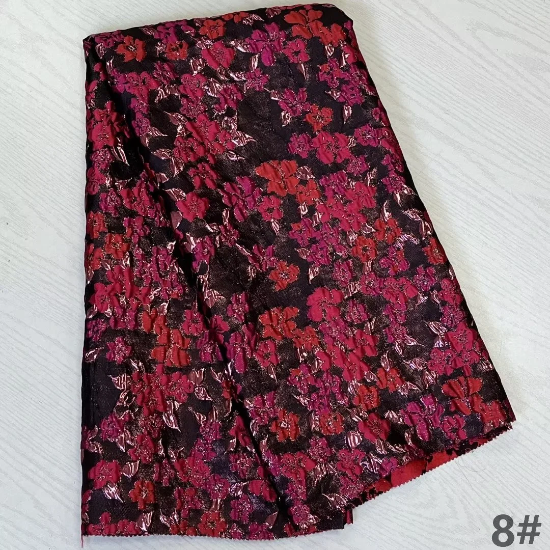 2023 Polyester Metallic Jacquard Brocade Woven Fabric for Clothes