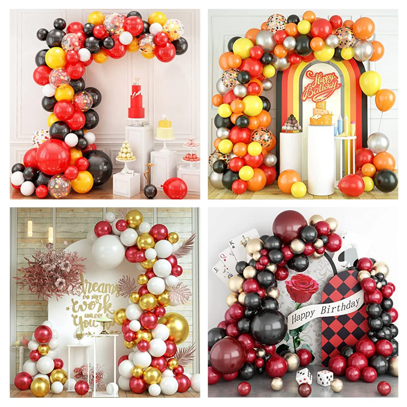 112PCS Red White Gold Christmas Balloon Garland Arch Kit with Gold Confetti Balloon Candy Cane Red Foil Balloon for Christmas New Year Party Decorations