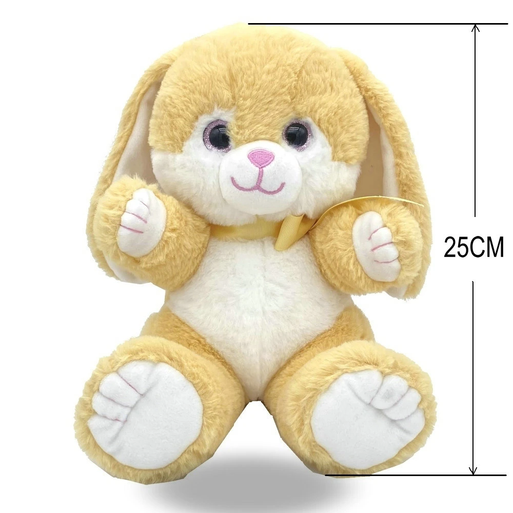 Custom Easter Fluffy Plush Bunny Stuffed Toy with Crystal Purple Big Eyes Promotional Gift for Kids Children Toy Mascot BSCI BSCI Sedex ISO9001