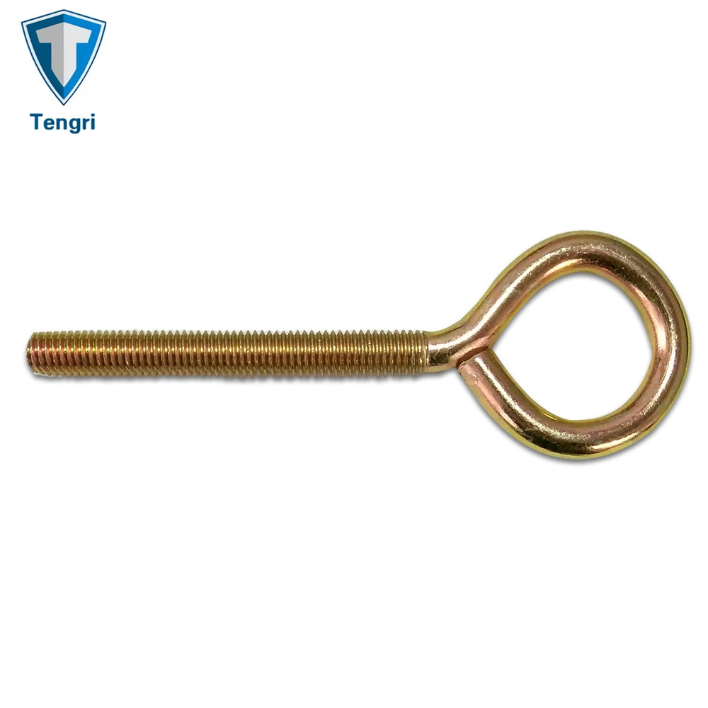 High Quanlity Steel Yellow Zinc Hook M3 Eye Bolts with Hollow Ring