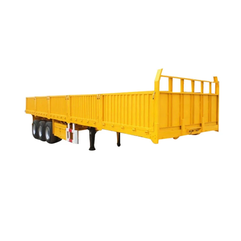 60ton Cargo Semi Trailer 3 Axles Heavy Duty Transport Side Wall Open Flatbed Trailer