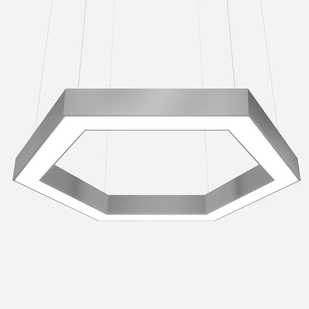 Lustre em forma hexagonal Creative Cool Space Office Light LED hexagonal em acrílico Lustre de teto
