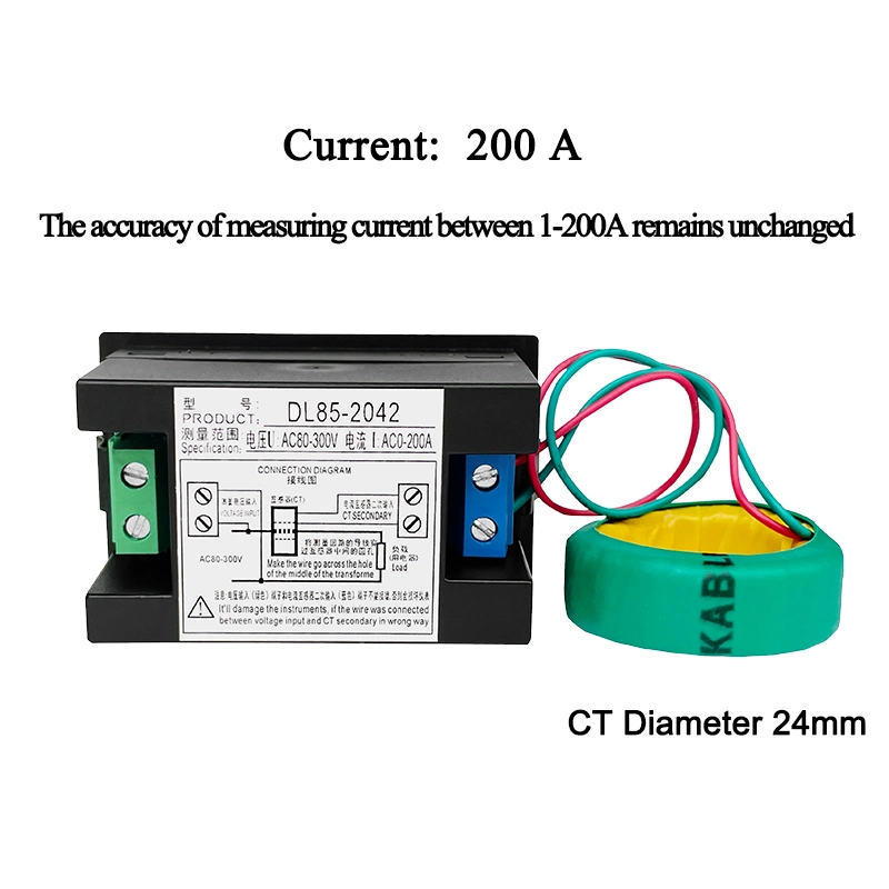 AC 80-300V 100UM Digital Dual Display LED AC Voltímetro amperímetro AMP Volts Medidor de Corrente de medidores do painel