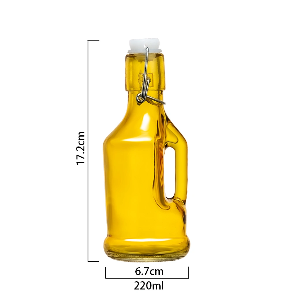 Wholesale/Supplier Kitchen Swing Lid Bottle 200ml Custom Colored Lead-Free Glass Flip Top Bottle for Brewing Beer Oil and Vinegar