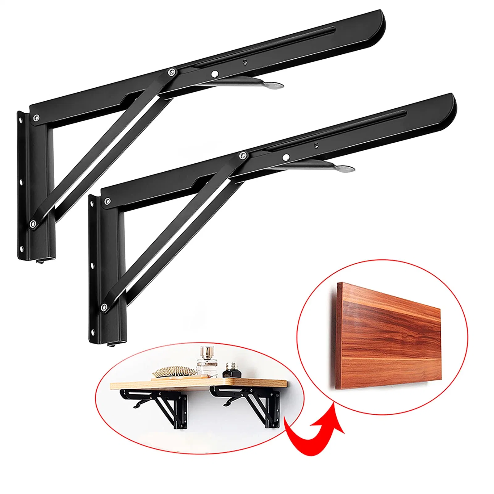 Factory Custom 90 Degree Adjustable Wall Side Mount Shelf Bracket