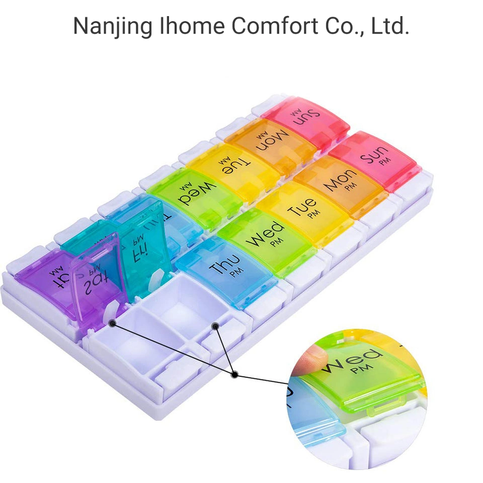 Ihomecomfort Rainbow 7 Day Digital Pill Box مع تذكير بالتنبيه موزّع الطب الذكي