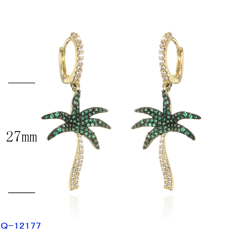 Wholesale New Design Fashion Copper Jewelry 925 Sterling Silver CZ Drop Earrings for Women