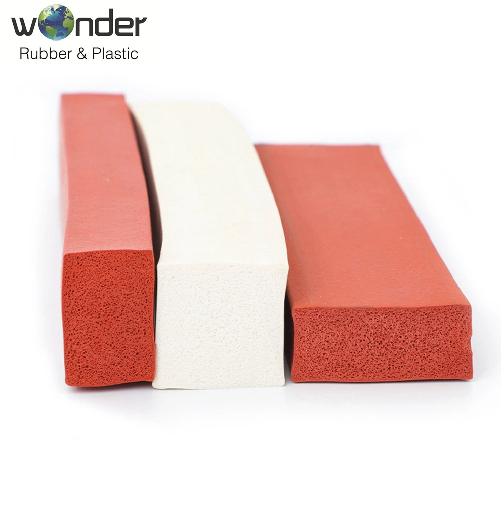 Factory Customized Various Sizes Heat Resistant Insulation Flat Silicone Rubber Foam Seal Strip