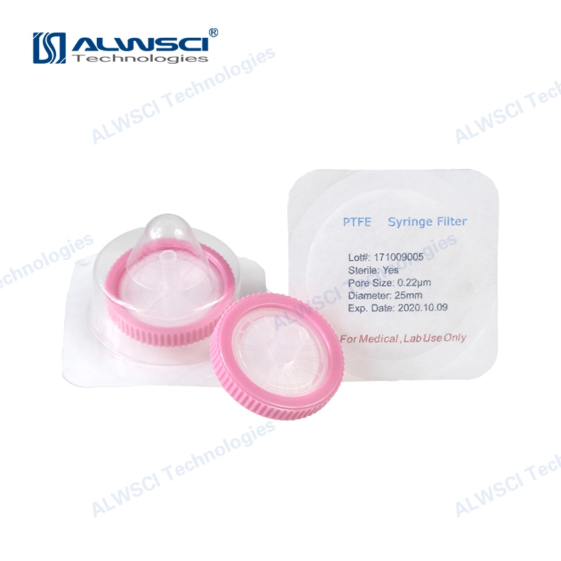Labfil Sterile 25mm PTFE Hydrophobic Membrane Micron Syringe Filters