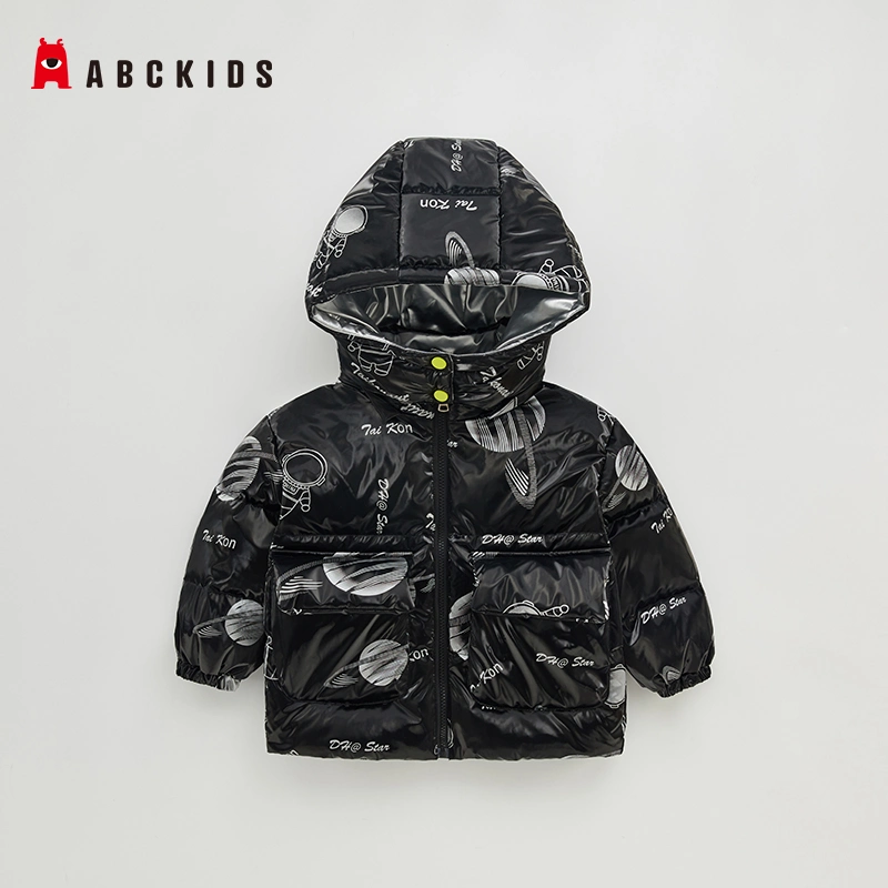 Abckids Children &prime; S Down Jacket Fabric Reflective Disposable Short Style Coat 90down