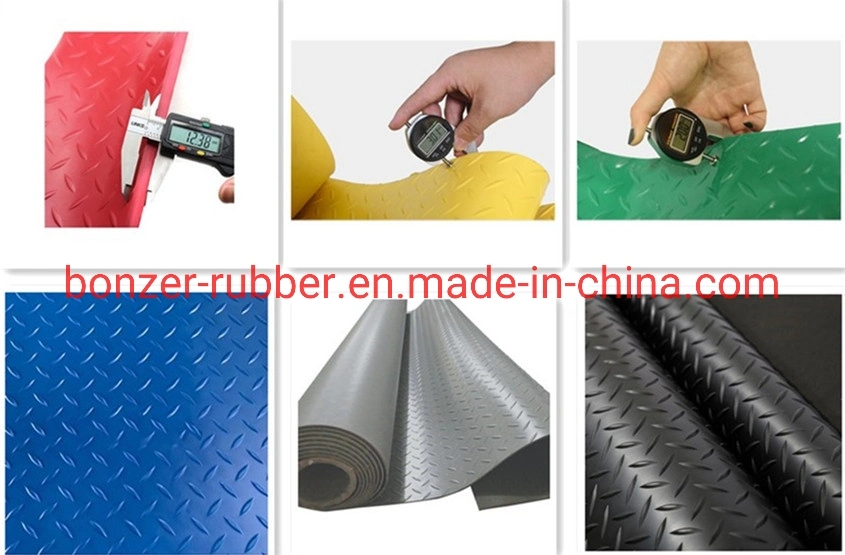 3-8 mm Non-Slip Anti-Slip Rubber Tile Coin/Diamond/ Orange Peel/Wide/Fine Ribbed Pattern Rubber Sheet