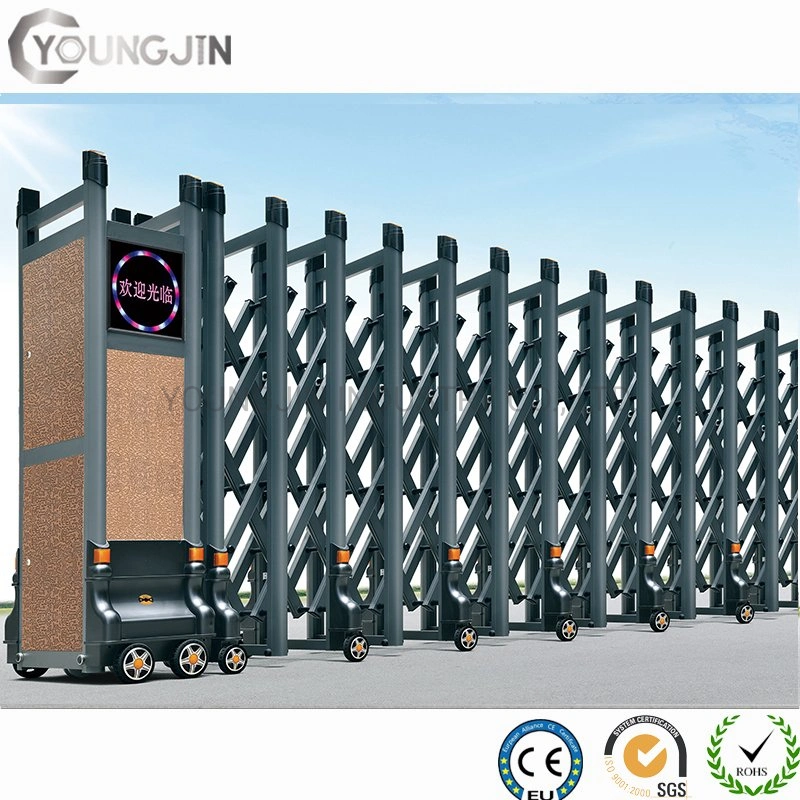 Puerta retráctil eléctrica de aleación de aluminio/Puerta plegable/Puerta deslizante/Puerta telescópica eléctrica (YJAL-20)