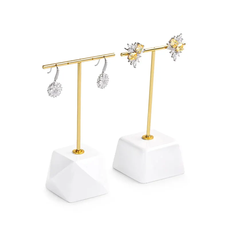 Luxury White T-Bar Earring Stand Jewelry Displays Ndis-110