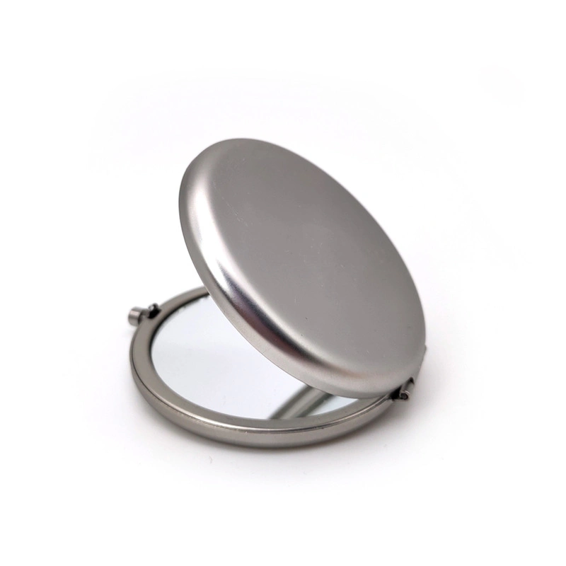 Mini Compact Mirror Lady Bling Cosmetic Metal Custom de moldura dourada Espelho dobrável de bolso com logótipo laser