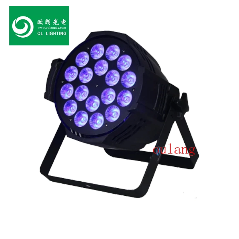 18PCS X 18W Rgbwauv 6 in 1 LED Flat PAR Can Light for DJ Disco Wedding Decoration LED Stage Light