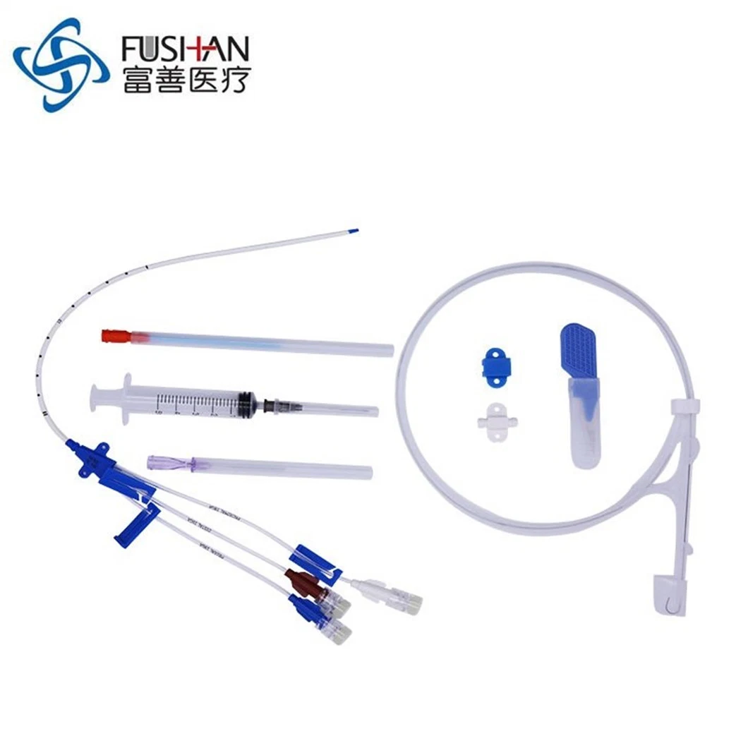 Medical Central Venous Catheter Single Double Triple Lumen CVC Kit ISO Made in China Fushan Factory CVC