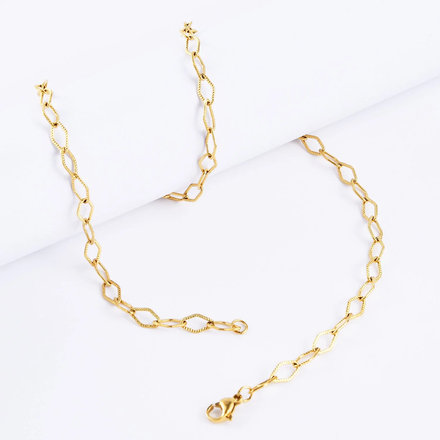 Wholesale/Supplier Fashion Jewelry Accessories Gold Plated Stainless Steel Bracelet Anklet Necklace for Pendant Design