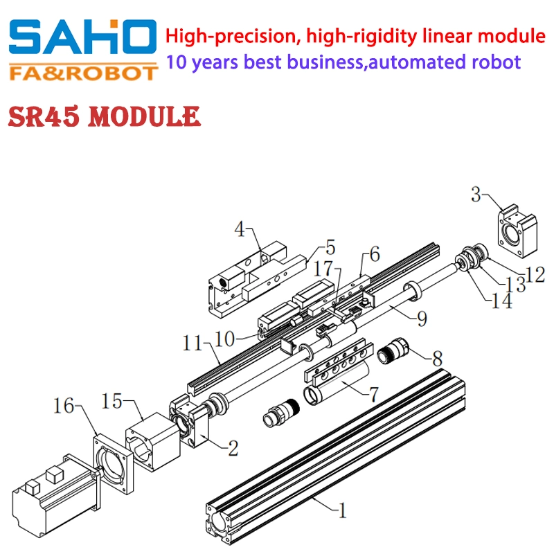 Parafuso de esfera sem estrutura sem regulação, guia linear CNC Sr45, rolamentos lineares Para máquina dispensadora