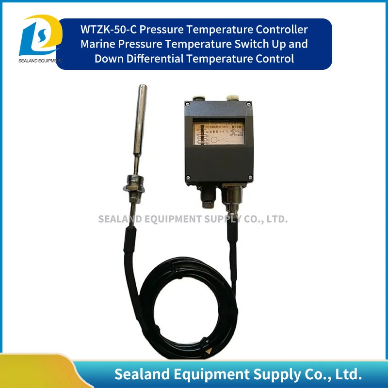 Fábrica de instrumentos controlador de temperatura tipo presión marina de 40-80 grados Wtzk-50-C. Cable de 5 metros