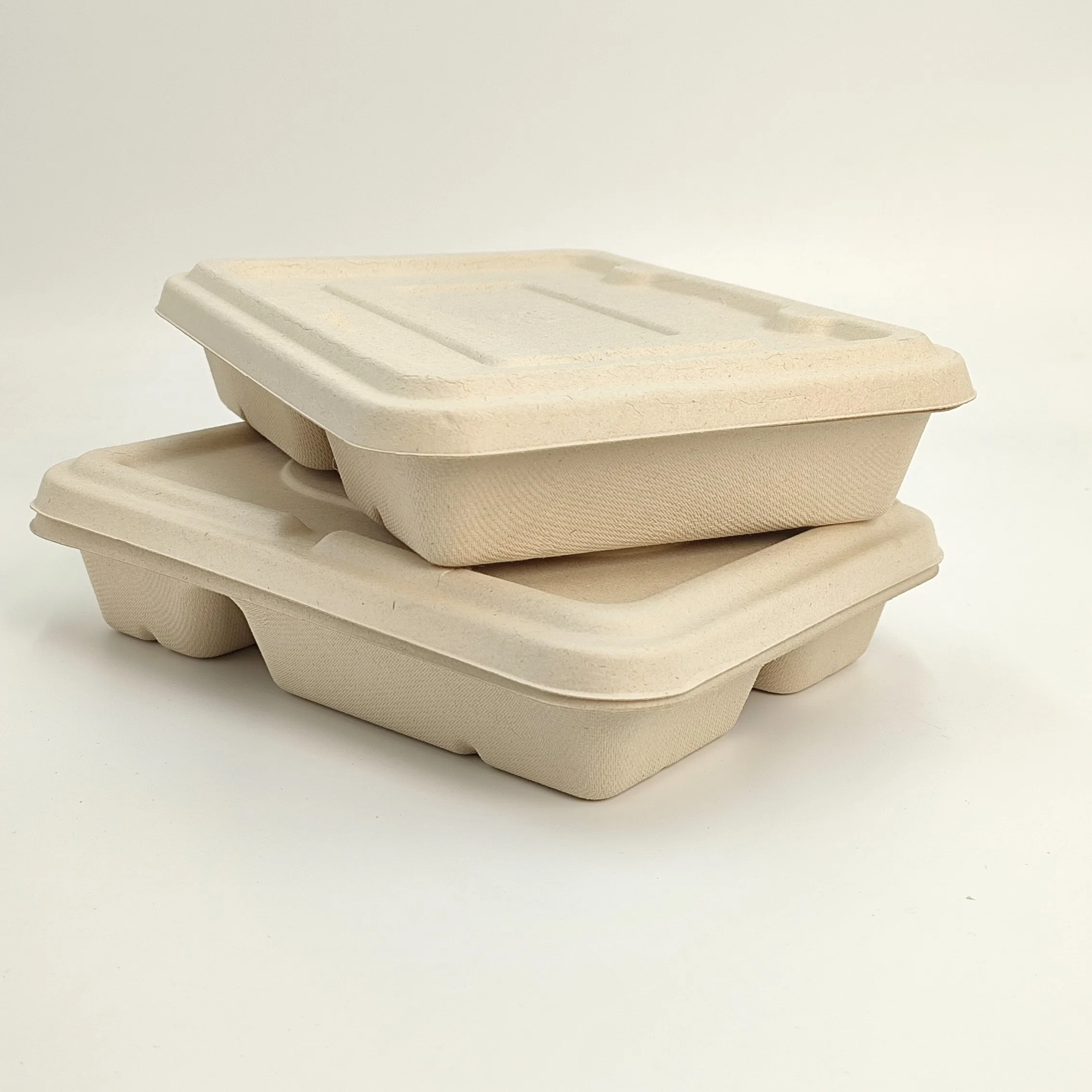 Caja de almuerzo de papel biodegradable para microondas