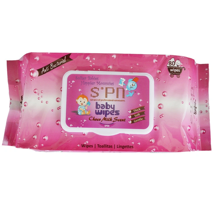 La tela sin tejer especial Original Flushable Protectant sensible y el recién nacido desinfectante suave piel mojada bebé limpie con leves y hipoalergénico
