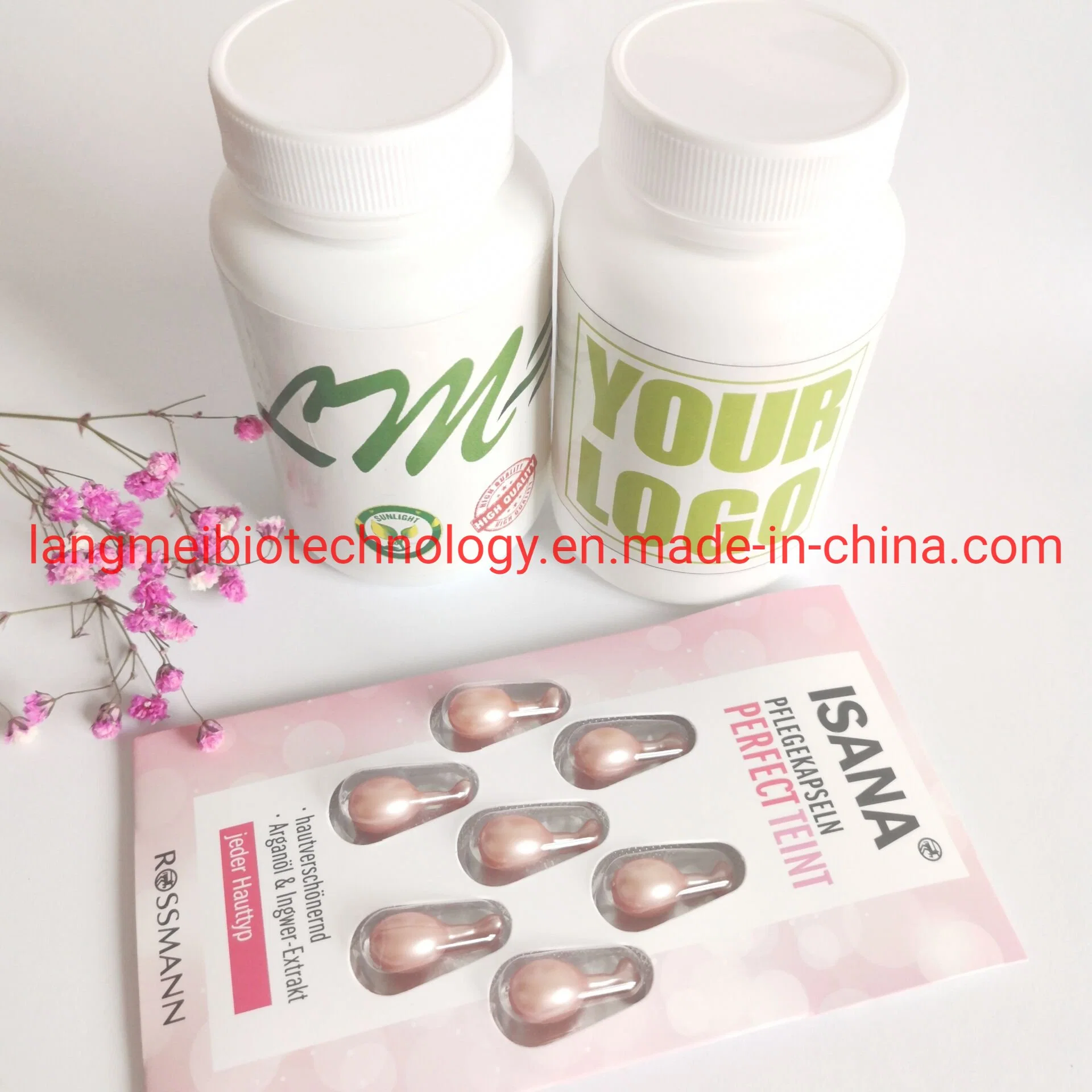 Private Label OEM Skin Care Organic Natural Vitamin C Aloe Vera Serum Capsules for Face