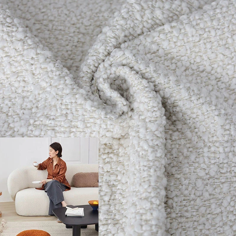 Tissu de canapé en polyester boucle recyclé extérieur avec nettoyage facile pour Meubles de rembourrage