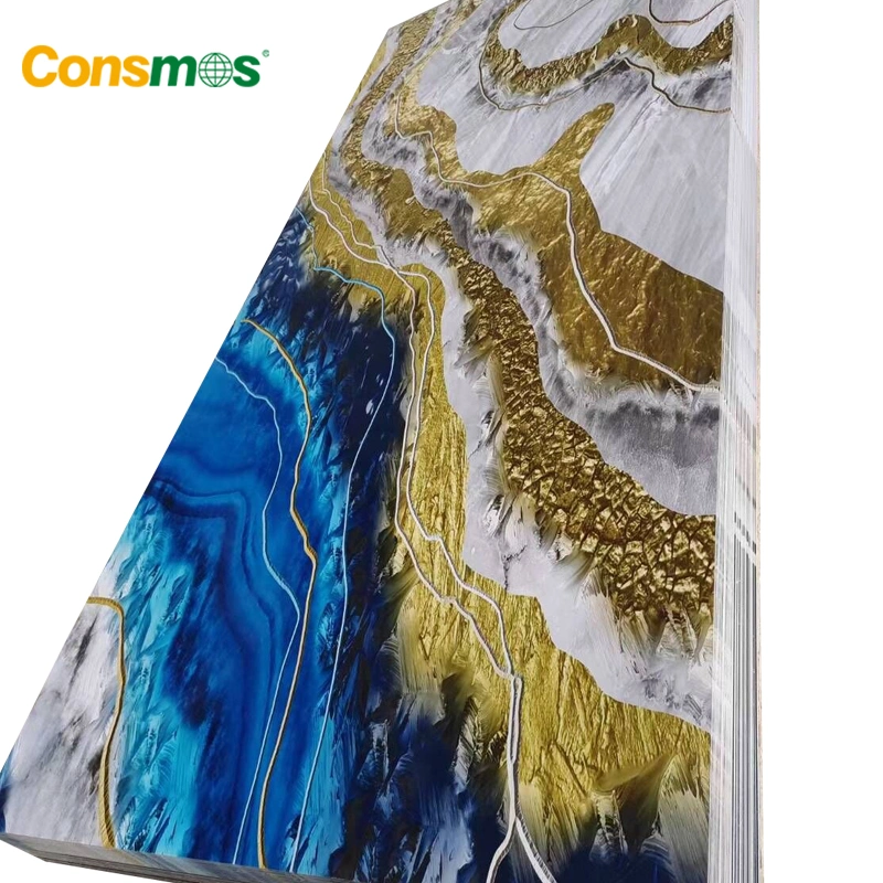 1220 * 2440mm 1220 * 2800mm 1220 * 2900mm PVC UV Board UV-Beschichtung PVC Marmor Kunststofffolie