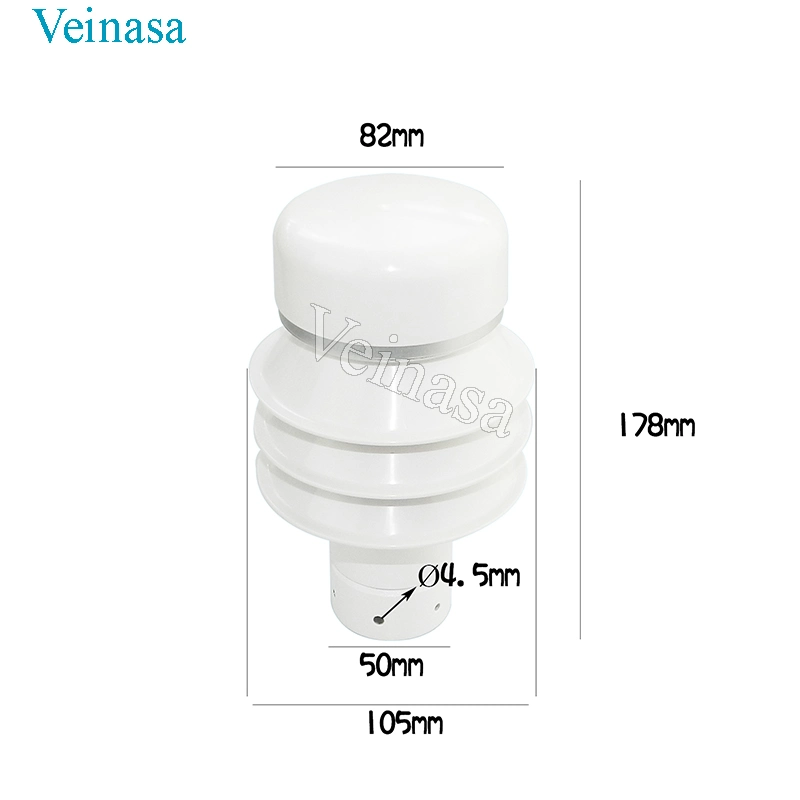 Veinasa-Ldyl 12-24VDC Modbus/SD-12 24GHz ABS mide varios tipos de precipitación pluvial Medidor de lluvia OEM sensor de lluvia